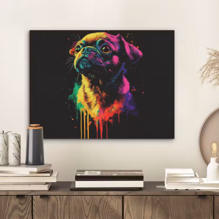 Puck - Hond - Verf - Kleuren PET vilt klein -sfeer1