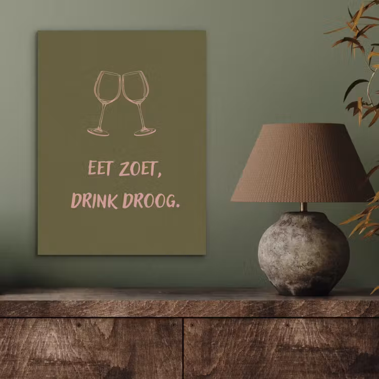 Roze - Groen - Wijn - Quote PET vilt klein -sfeer2
