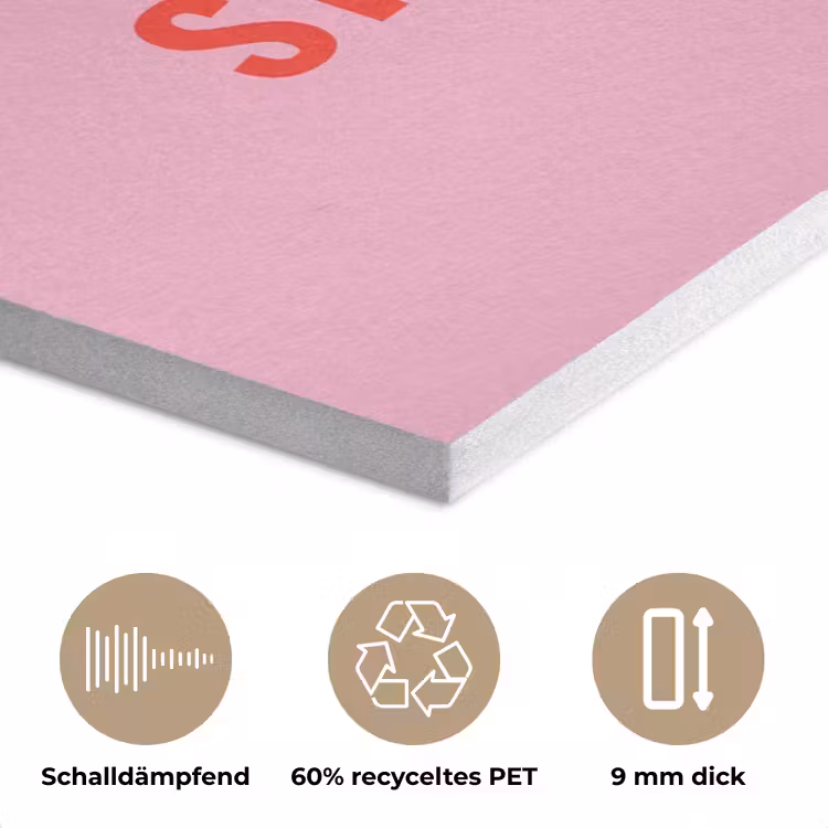 Roze - Zon - Quote PET vilt klein -closeup_DE