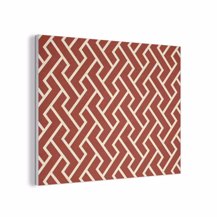 Rood - Beige - Patroon - Lijnen PET vilt klein 837 -3d