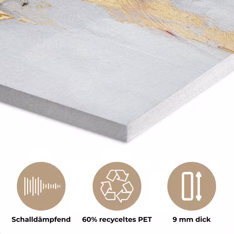Rood - Marmer - Abstract - Goud - Modern PET vilt klein -closeup_DE