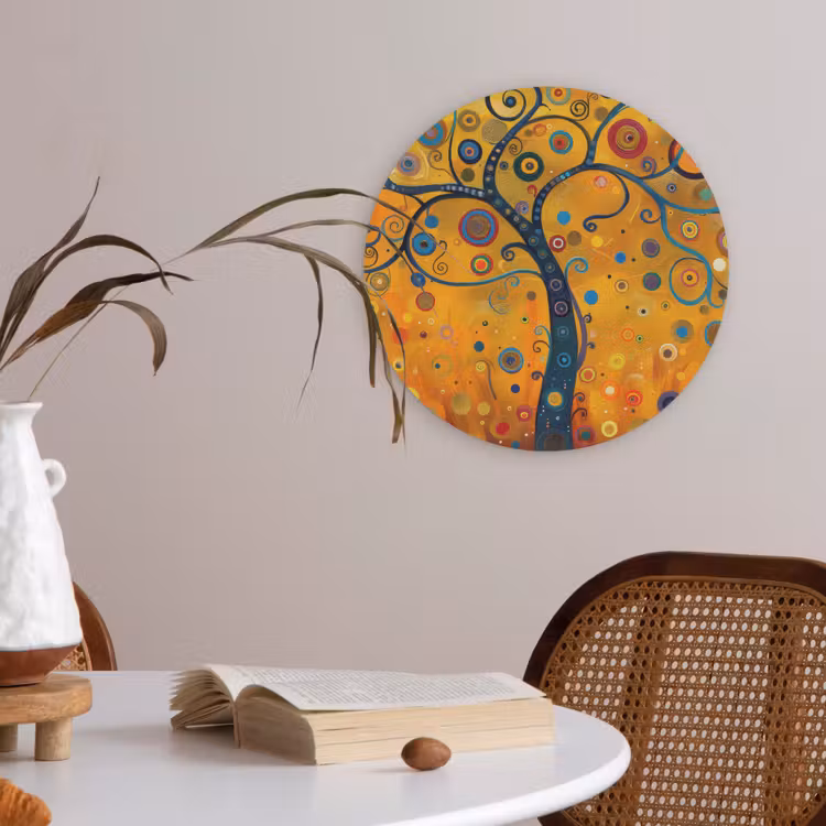 Abstract - Boom - Levensboom - Modern Akoestische PET Vilt - Rond klein -sfeer3