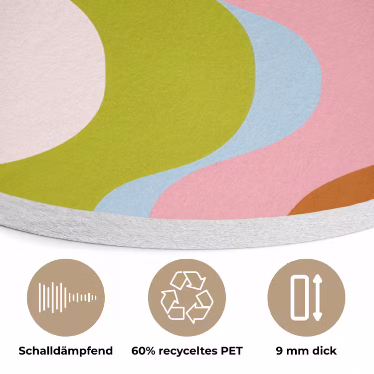 Abstract - Vormen - Roze Akoestische PET Vilt - Rond klein -closeup_DE