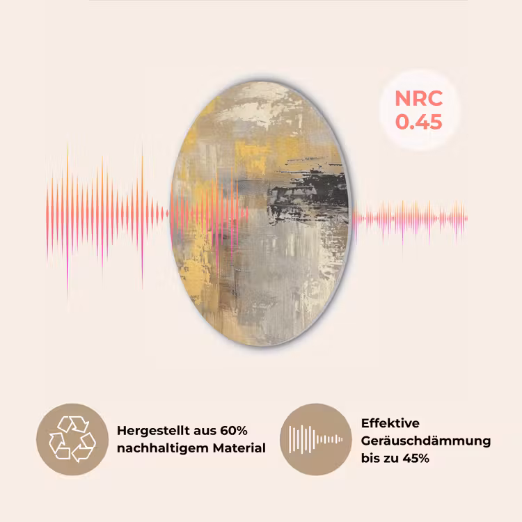 Abstract - Geel - Modern - Beige Akoestische PET Vilt - Rond klein -USP_DE
