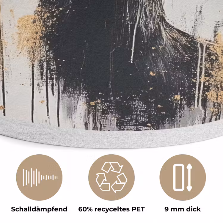 Abstract - Hert - Gewei - Goud Akoestische PET Vilt - Rond klein -closeup_DE