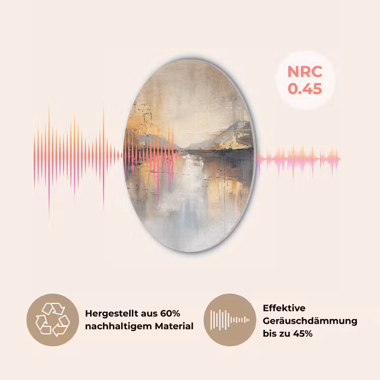 Abstract - Modern - Beige - Aesthetic - Goud Akoestische PET Vilt - Rond klein -USP_DE