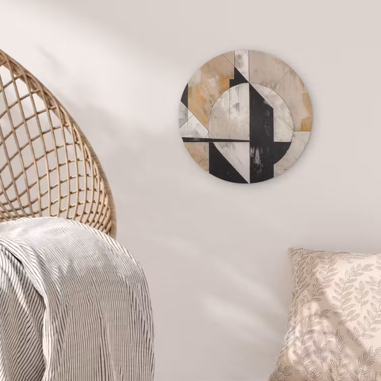 Abstract - Modern - Geometrisch - Pastel Akoestische PET Vilt - Rond klein -sfeer4