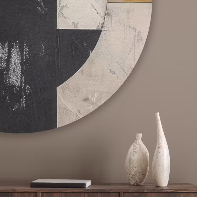 Abstract - Modern - Geometrisch - Pastel Akoestische PET Vilt - Rond klein -sfeer5_closeup