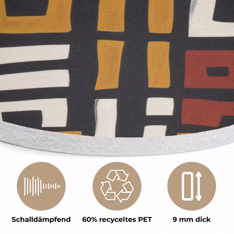 Abstract - Patroon - Rood Akoestische PET Vilt - Rond klein -closeup_DE