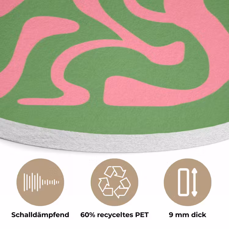 Abstract - Roze - Ciao - Vormen Akoestische PET Vilt - Rond klein -closeup_DE