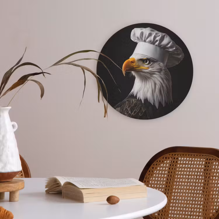 Arend -Amerika - Koksmuts - Vogel - Stoer Akoestische PET Vilt - Rond klein -sfeer3