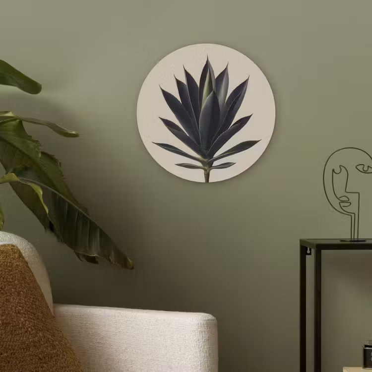 Agaveplant - Symmetrisch - Groen Akoestische PET Vilt - Rond klein -sfeer2