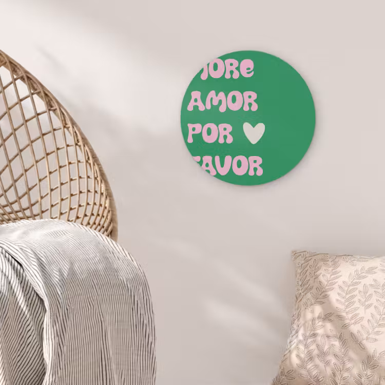 Amor - Valentijn - Groen - Tekst Akoestische PET Vilt - Rond klein -sfeer4