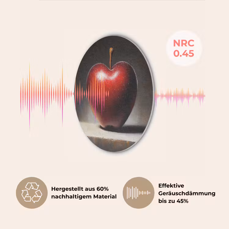 Apple - Hart - Rood Akoestische PET Vilt - Rond klein -USP_DE