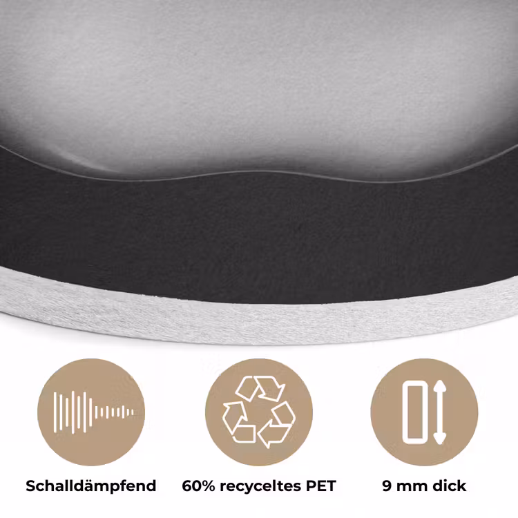 Appel - Metallic - Symmetrisch Akoestische PET Vilt - Rond klein -closeup_DE