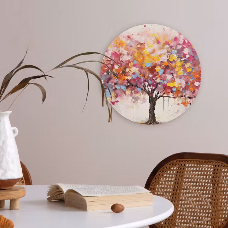 Aquarel - Boom - Kunst - Abstract Akoestische PET Vilt - Rond klein -sfeer3