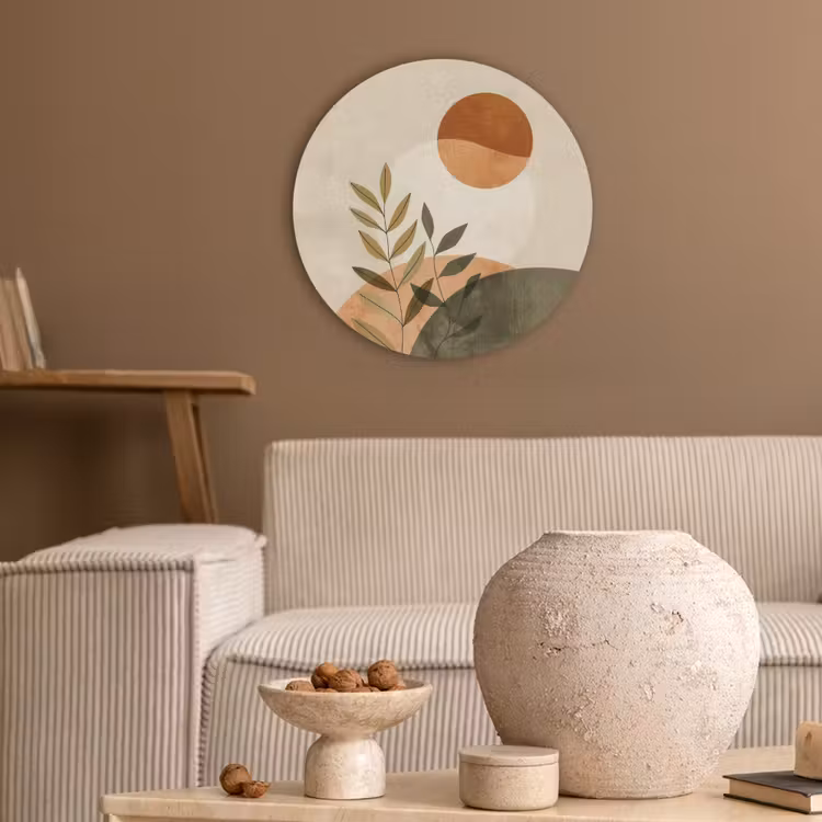 Takken - Vormen - Abstract Akoestische PET Vilt - Rond klein -sfeer1