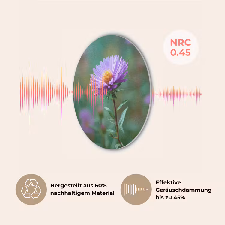 Aster - Paars - Bloem - Blaadjes Akoestische PET Vilt - Rond klein -USP_DE