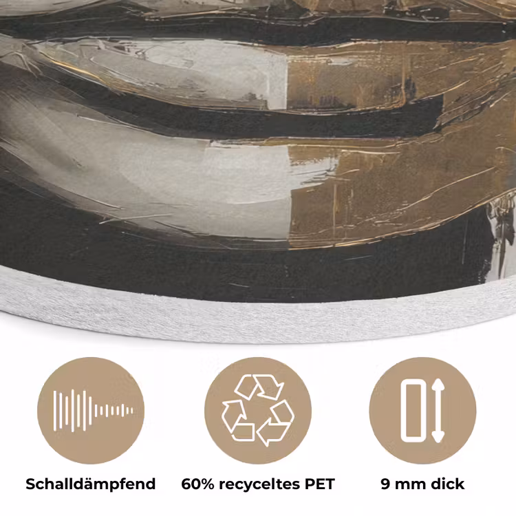 Ogen - Gezicht - Goud - Strepen Akoestische PET Vilt - Rond klein -closeup_DE