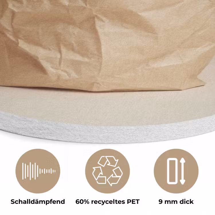 Baguette - Brood - Stokbrood - Beige Akoestische PET Vilt - Rond klein -closeup_DE