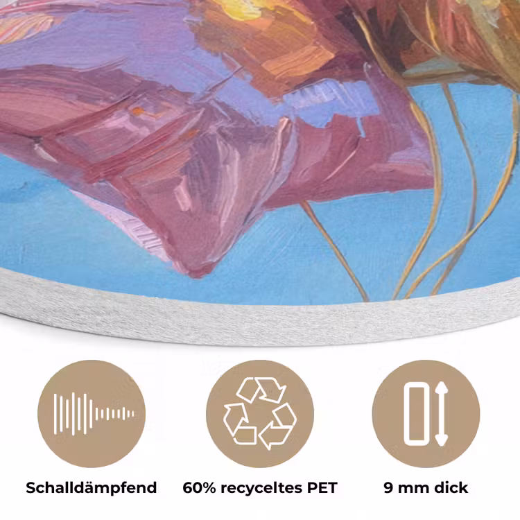 Ballonnen - Goud - Stervorm - Roze Akoestische PET Vilt - Rond klein -closeup_DE
