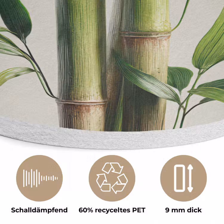 Bamboestengels - Sierlijk - Groen Akoestische PET Vilt - Rond klein -closeup_DE