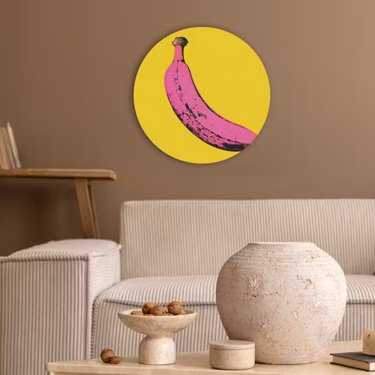 Banaan - Grafisch - Geel Akoestische PET Vilt - Rond klein -sfeer1