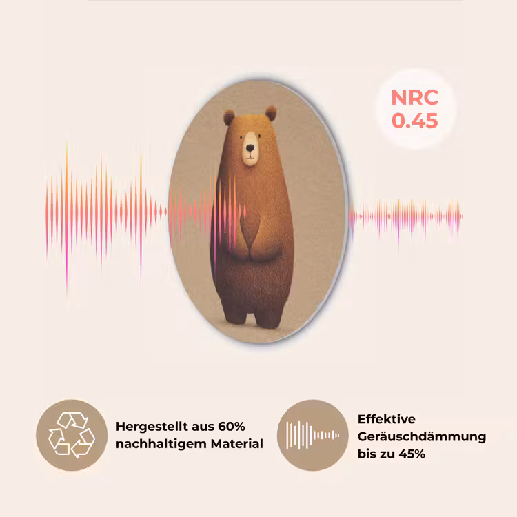Beer - Minimalistisch - Bruin Akoestische PET Vilt - Rond klein -USP_DE