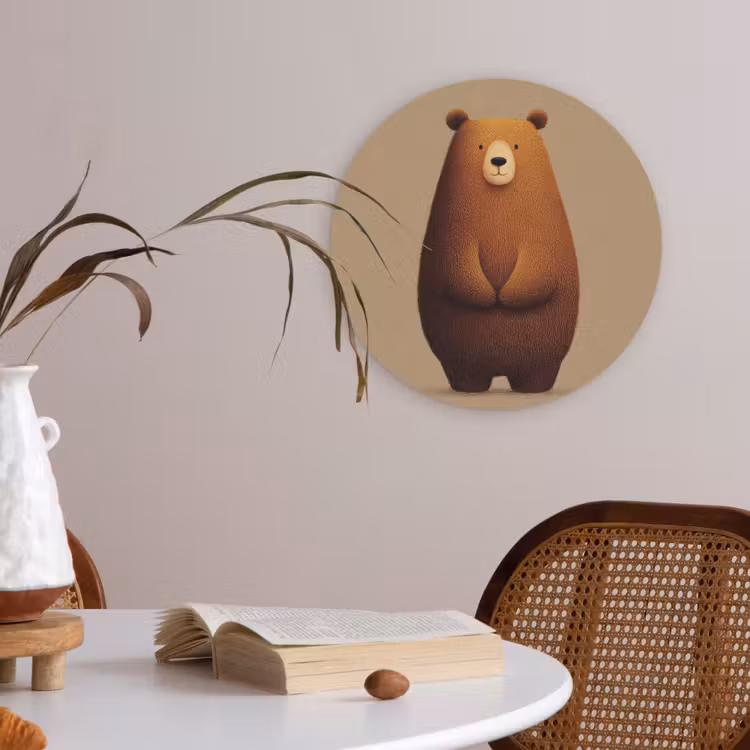 Beer - Minimalistisch - Bruin Akoestische PET Vilt - Rond klein -sfeer3