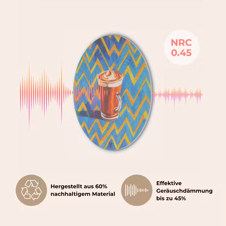 Mok - Koffie - Zigzag - Slagroom Akoestische PET Vilt - Rond klein -USP_DE