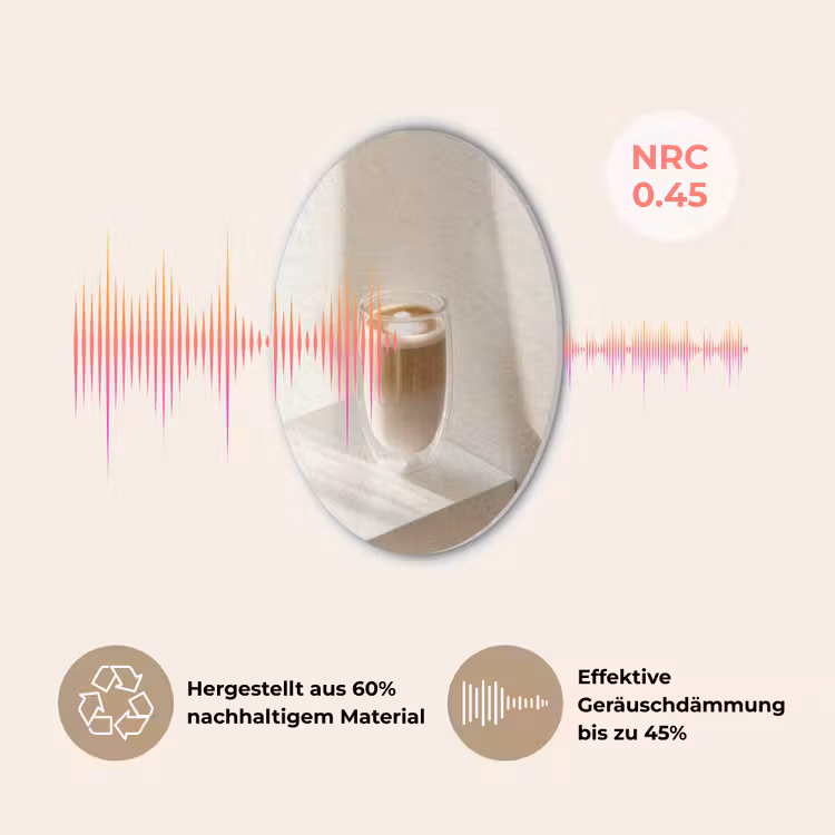 Mok - Latte - Minimalistisch - Schaduw Akoestische PET Vilt - Rond klein -USP_DE