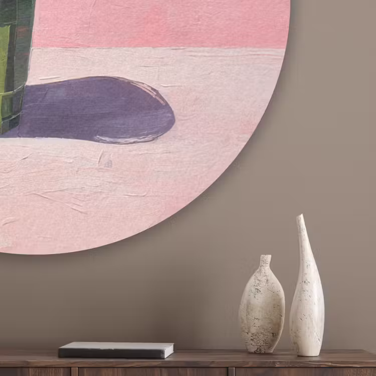Beker - Rietje - Minimalistisch - Groen Akoestische PET Vilt - Rond klein -sfeer5_closeup