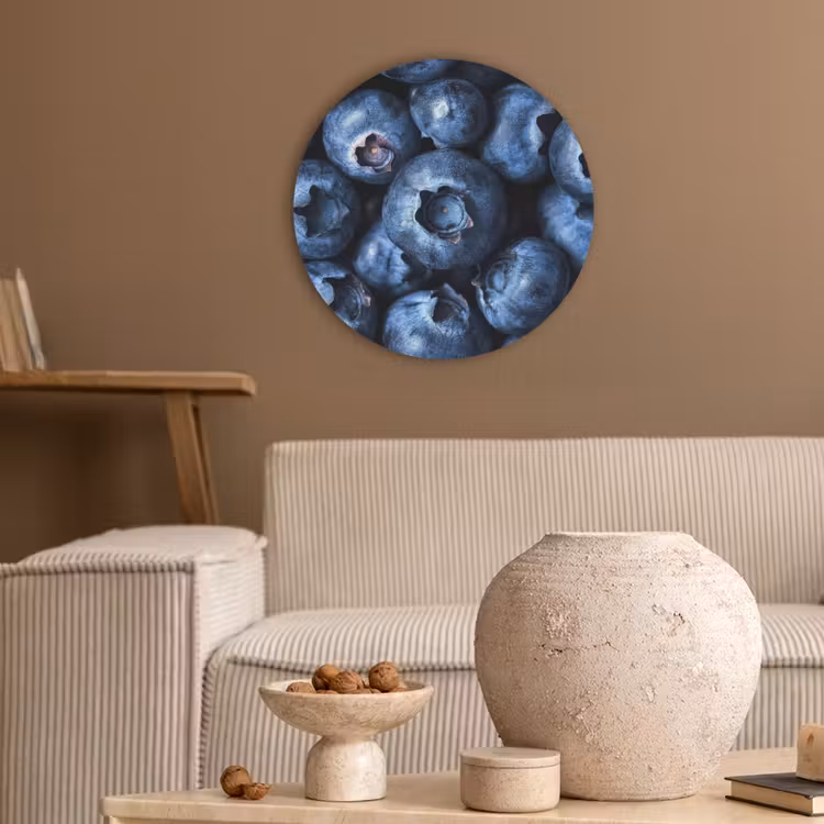 Bessen - Blauw - Fruit Akoestische PET Vilt - Rond klein -sfeer1