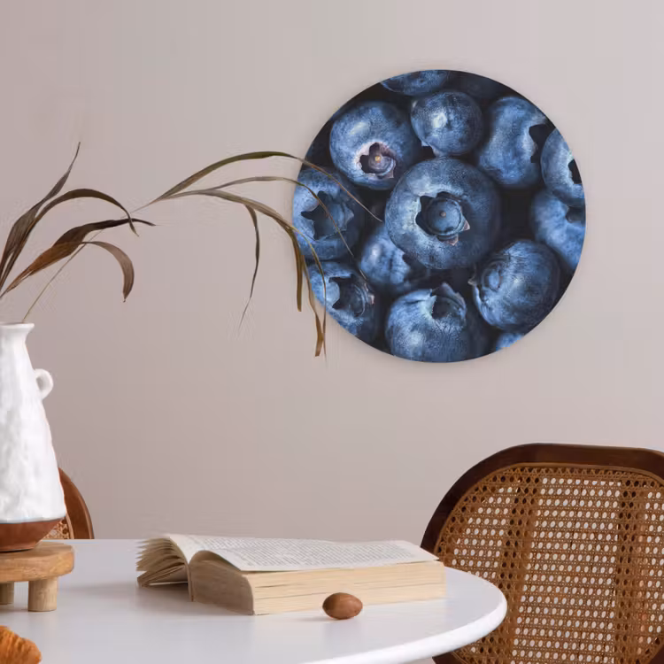 Bessen - Blauw - Fruit Akoestische PET Vilt - Rond klein -sfeer3