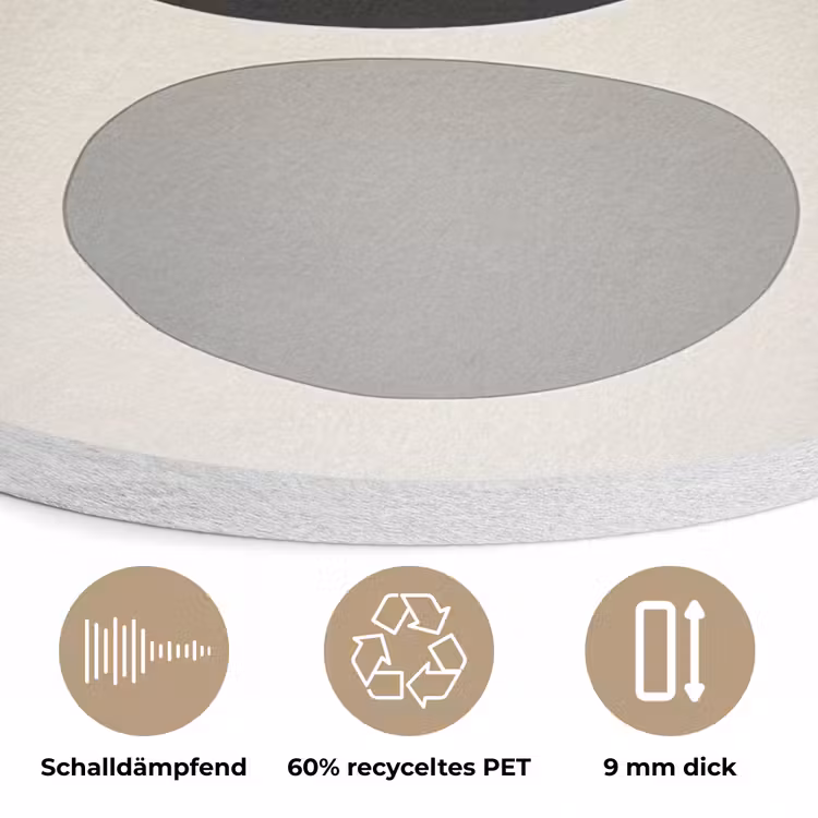 Beige - Japandi - Wabi sabi Akoestische PET Vilt - Rond klein -closeup_DE