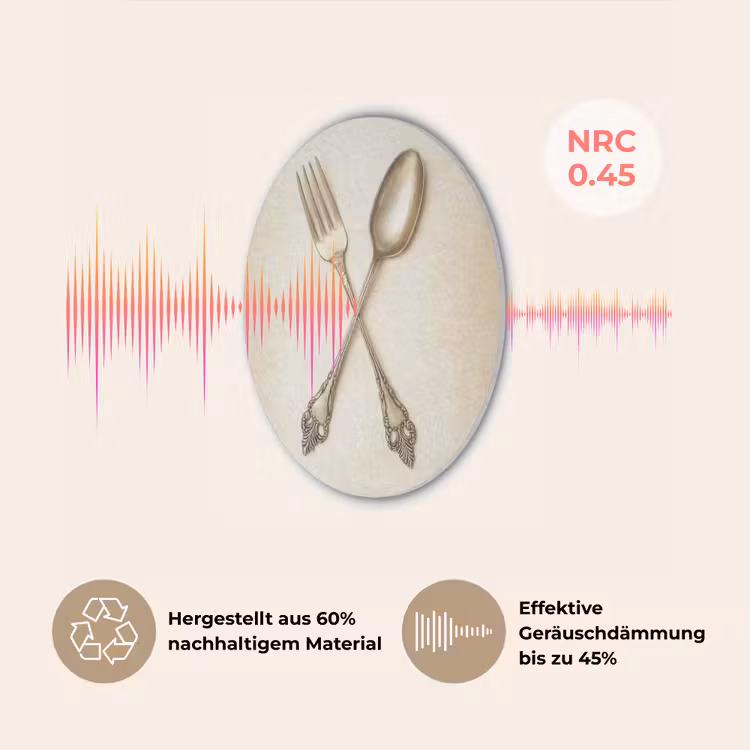 Beige - Vintage - Bestek Akoestische PET Vilt - Rond klein -USP_DE