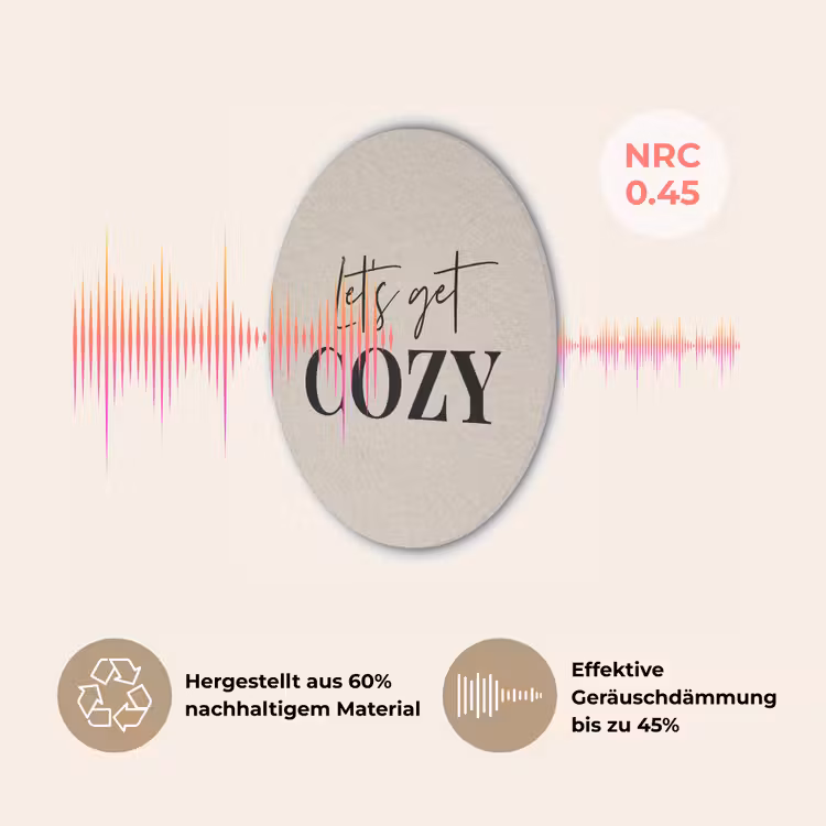 Beige - Winter - Quote - Cozy Akoestische PET Vilt - Rond klein -USP_DE