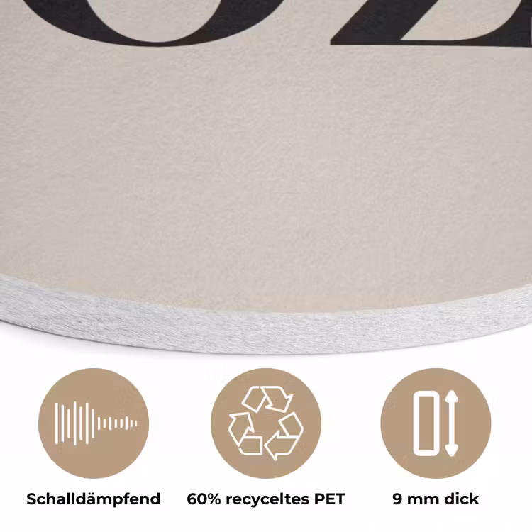 Beige - Winter - Quote - Cozy Akoestische PET Vilt - Rond klein -closeup_DE
