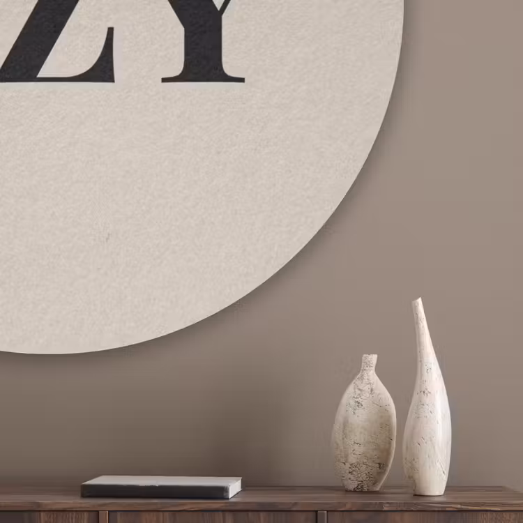 Beige - Winter - Quote - Cozy Akoestische PET Vilt - Rond klein -sfeer5_closeup