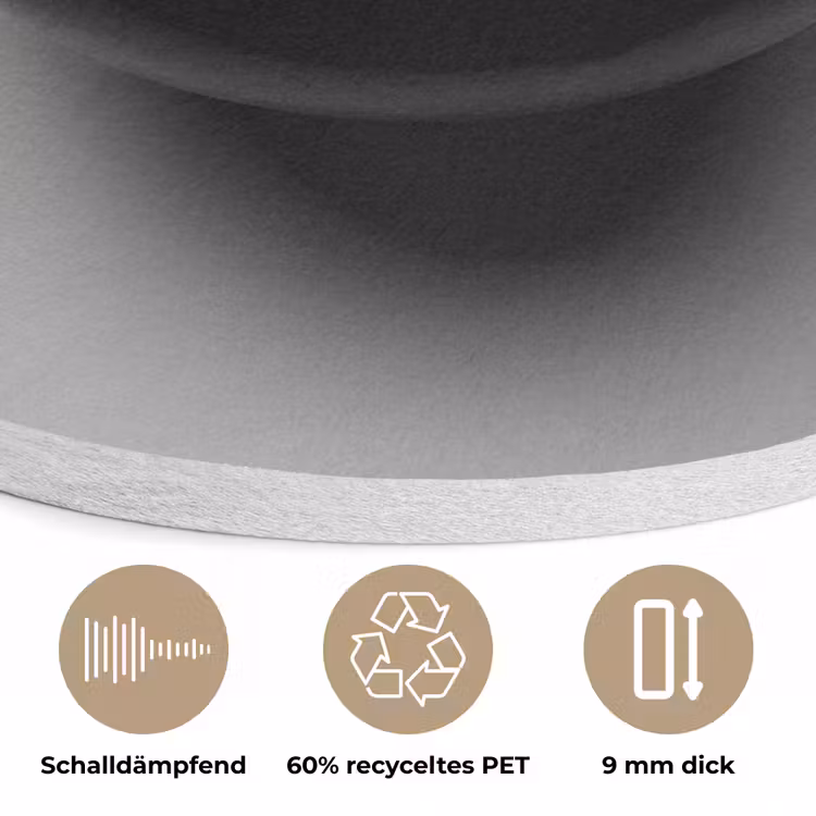 Biljartbal - Getal - Acht - Wit Akoestische PET Vilt - Rond klein -closeup_DE