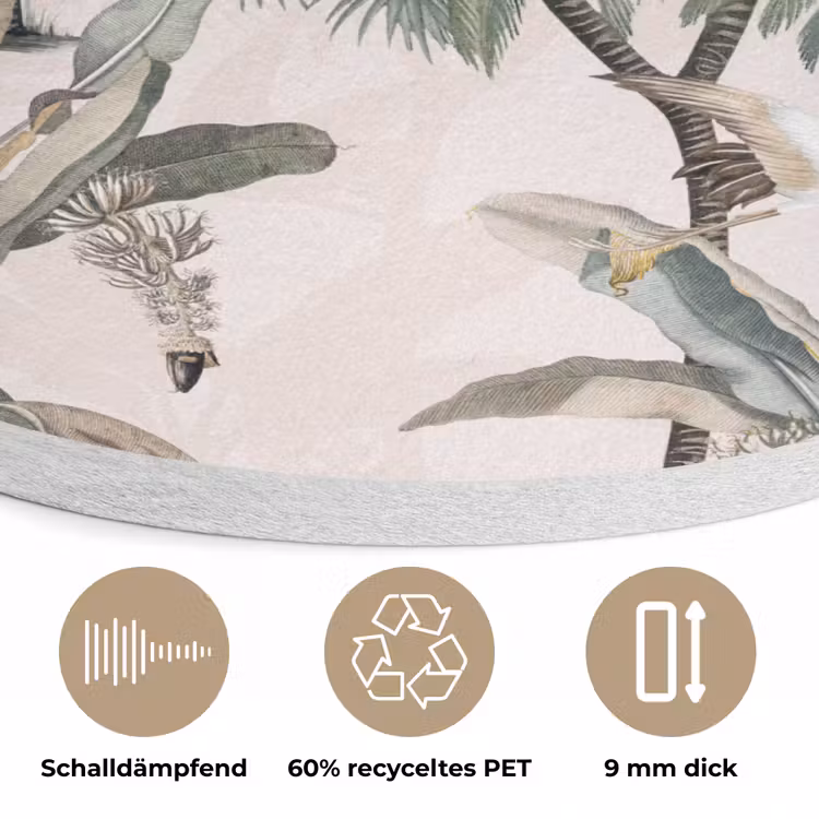 Bladeren - Monstera - Jungle - Tropical Akoestische PET Vilt - Rond klein -closeup_DE