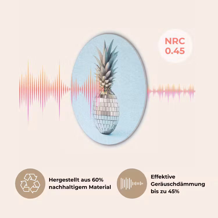 Blauw - Ananas - Disco - Discobal Akoestische PET Vilt - Rond klein -USP_DE