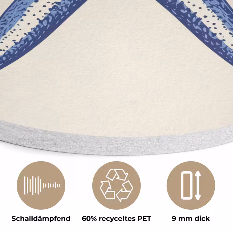 Blauwe zeester - Minimalistisch - Beige Akoestische PET Vilt - Rond klein -closeup_DE