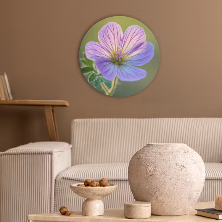 Bloem - Close up - Paars Akoestische PET Vilt - Rond klein -sfeer1