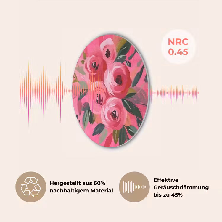 Bloemen - Verf - Roze Akoestische PET Vilt - Rond klein -USP_DE