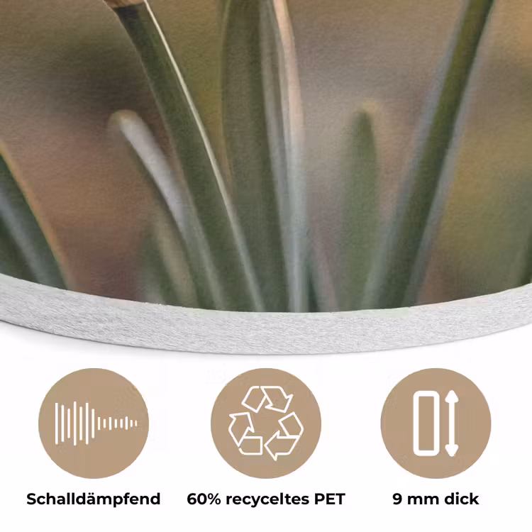Bloemen - Geel - Wazig Akoestische PET Vilt - Rond klein -closeup_DE