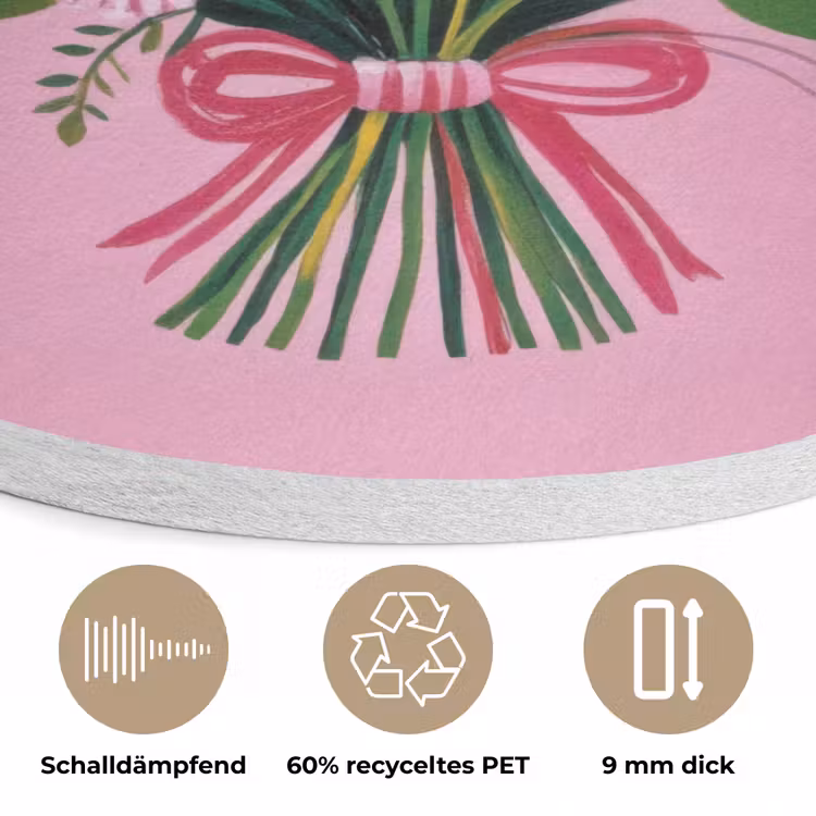 Bloemen - Quote - Kaartje - Kleurrijk Akoestische PET Vilt - Rond klein -closeup_DE
