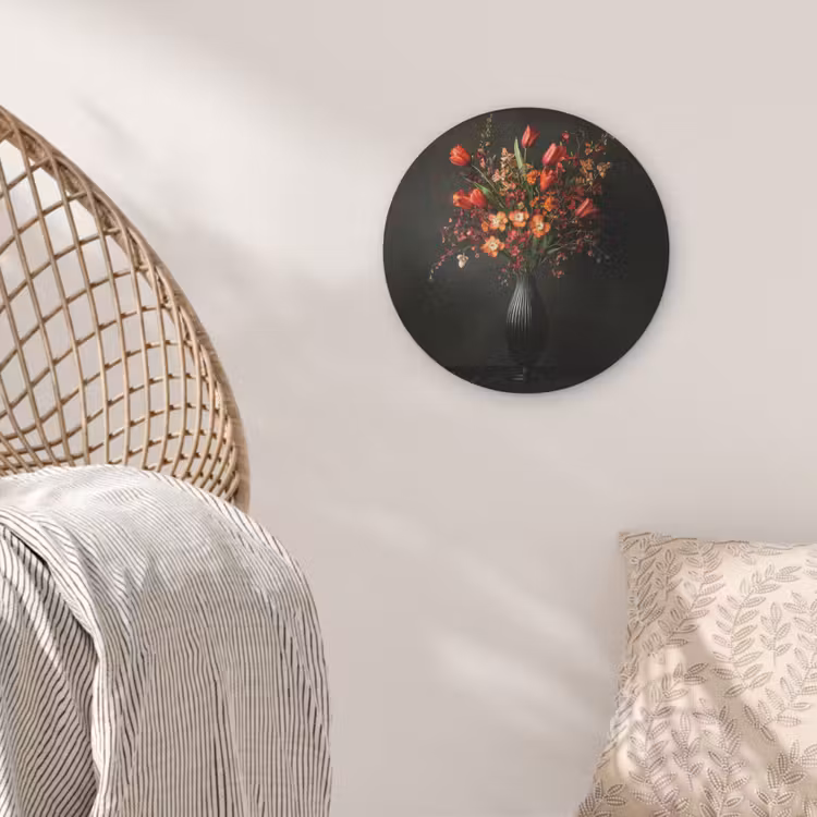 Bloemen - Takken - Boeket Akoestische PET Vilt - Rond klein -sfeer4