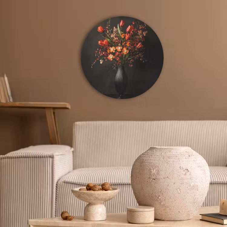 Bloemen - Takken - Boeket Akoestische PET Vilt - Rond klein -sfeer1