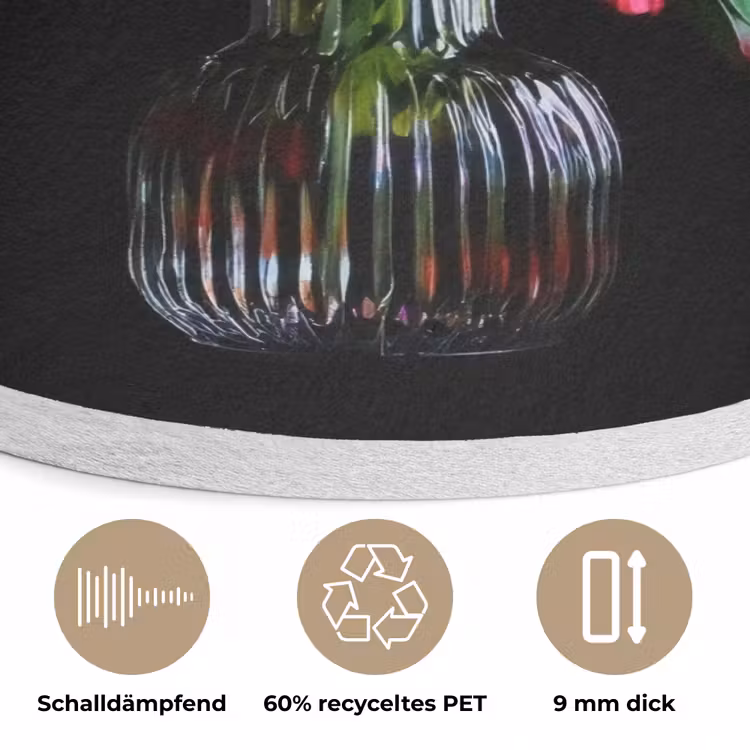 Boeket - Veldbloemen - Vaas Akoestische PET Vilt - Rond klein -closeup_DE